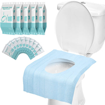 50 Pack Toilet Seat Covers Disposable - Waterproof 16X24 Inch Extra Large Individually Wrapped Toilet Seat Shields Travel Access