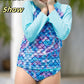 Girls Swimsuit Rash Guard Two Pieces Swimwear 7-8T Fashion Mermaid Print Breathable Bathing Suit 7-8T