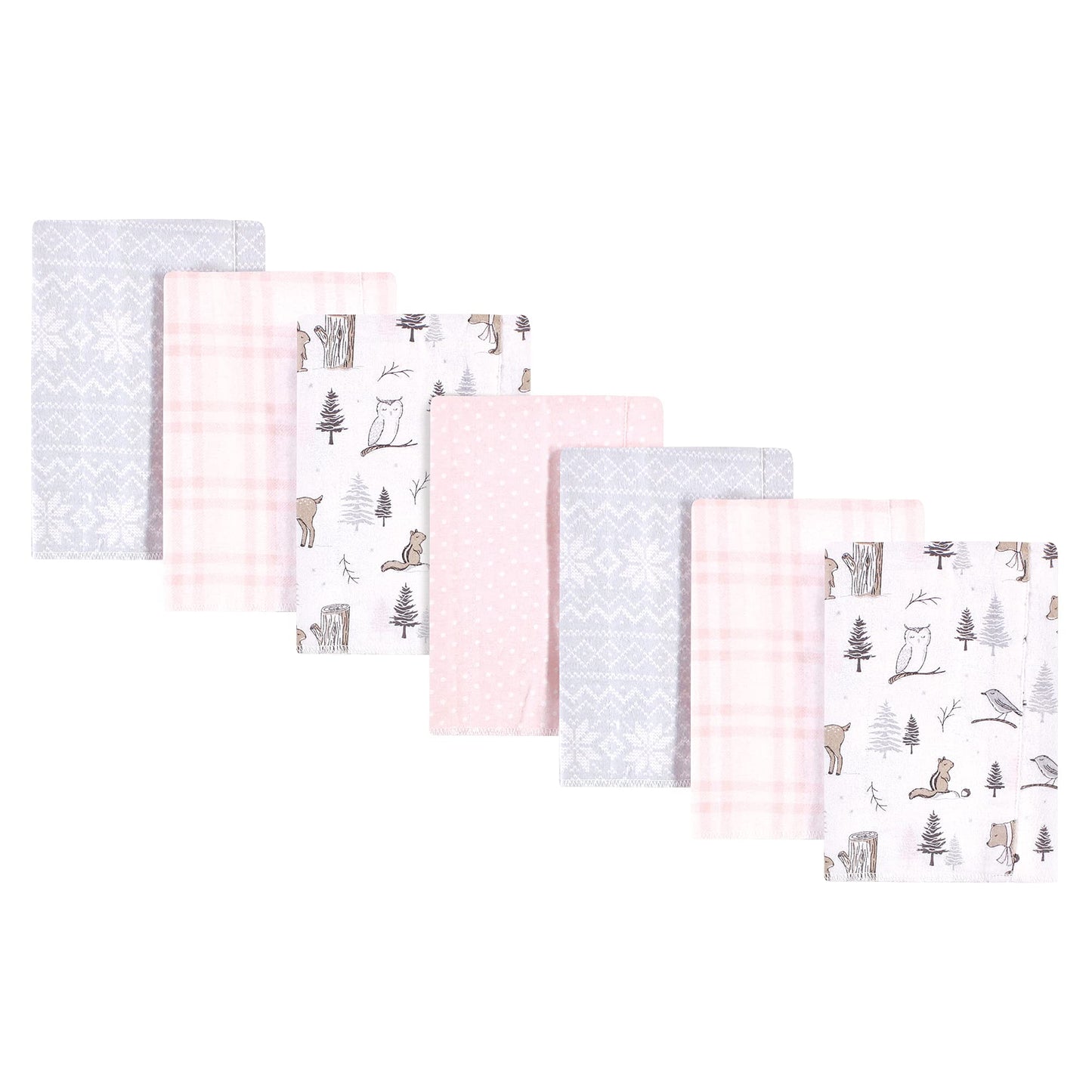 Hudson Baby Unisex Baby Cotton Flannel Burp Cloths, Winter Forest, One Size