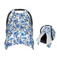 Muishi Blue Rose Floral Baby Car Seat Canopy Nursing Cover for Newborn Car Seat Breastfeeding Covers Blanket Newborn Shower Gift