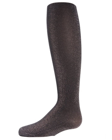 Memoi Shining Star Shimmer Girls Tights Black 12-14
