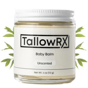 Tallow Baby Balm for Delicate Skin - All-Natural, Moisturizing & Soothing Cream with Grass-Fed Beef Tallow, Organic Jojoba & Org