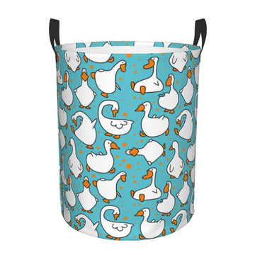 Pevtufa Cartoon Funny Goose Foldable Laundry Basket Organizer,Fabric Clothes Toy Storage Basket Nursery Hamper Storage Bin For H