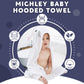 Michley Animal Face Hooded Baby Towel Cotton Bathrobe For Boys Girls 0-6 Year White