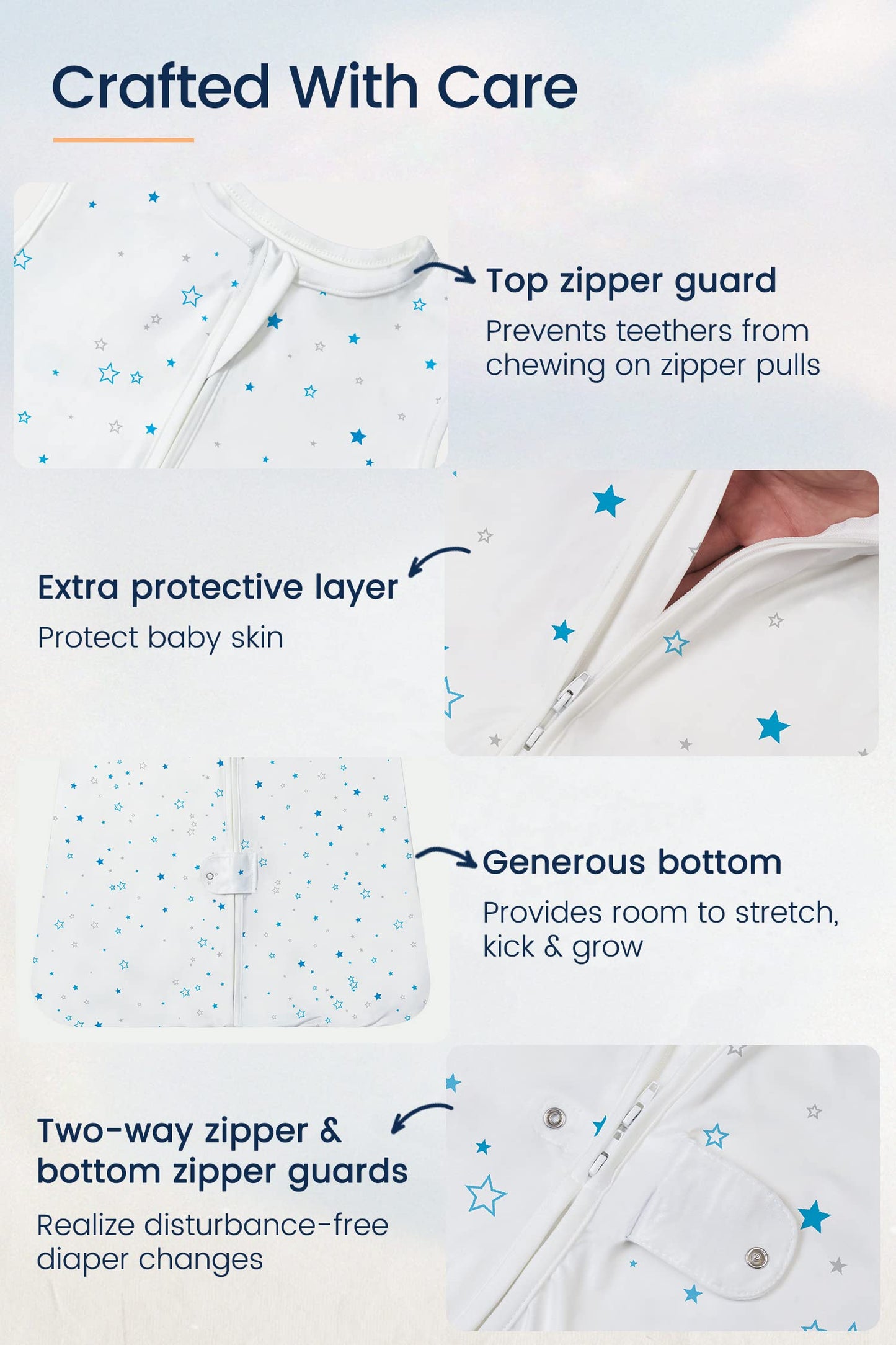 TotAha Light Baby Sleep Sack 0-6 Months 0.5 TOG, Stretchy Baby Wearable Blanket, Silky Comfort, Buttery Soft Swaddle Transition