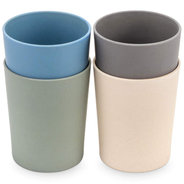 Weesprout Bamboo Toddler Cups - 4 Pc Set (10 Fl Oz), Organic & Non-Plastic Cup Pack For Toddlers, Big Kids Or Baby, Natural