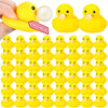 DEEKIN 24 Pcs Yellow Rubber Ducks 2.2 Inch Blow Bubbles Duck Bath Toy with Sealed Plug No Hole Waterproof Relieve Stress Fidget 