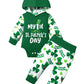 St Patricks Day Baby Boy Outfit 6-9 Months My First St Patricks Day Baby Boy Outfit Hoodie Four-Leaf Clover Sleeves Slacks 2-Pie