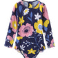 Baby Girls Long Sleeve Bathing Suits One Piece Swimsuits For Kids Sun Protection Rash Guard Swim Shirts Floral 18 Months