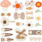 BBGifts Hair Clips for Girls 19 Pcs Assorted Barrettes for Kids Spring Flower Bows Heart Cute Hair Accessories for Little Girls 