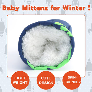Bavst Toddler Waterproof Mittens Fleece Lined Baby Boys Girls Winter Warm Glove Kids Snow Infant Ski Mitten For 3M-5T (Colorful