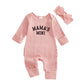 Mieeyali Mamas Mini Baby Girl Outfit Newborn Outfit Girl Mommys Girl Jumpsuit Knit Romper Preemie Coming Home Clothes (Pink Mama