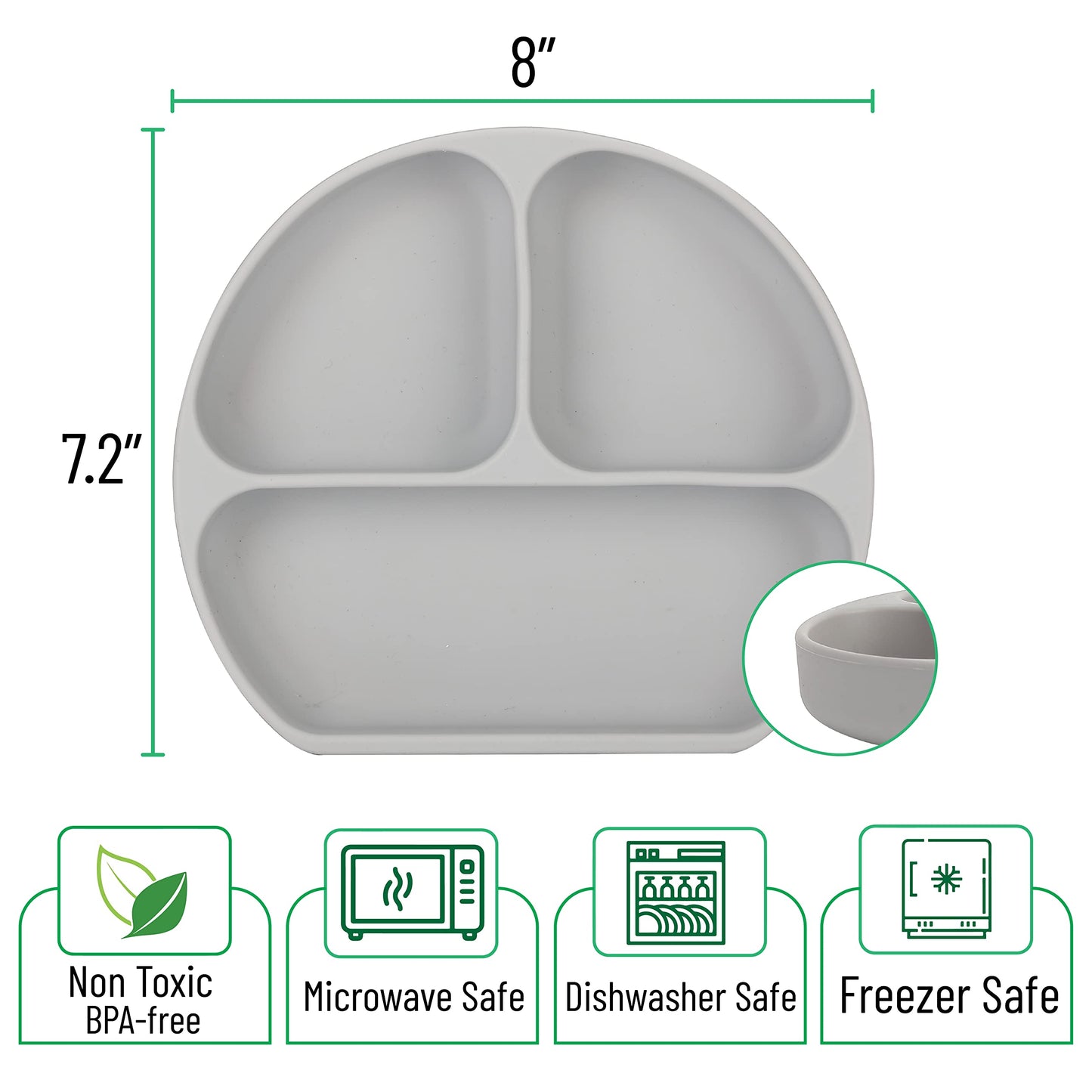 Mr. Pen- Silicone Suction Plates For Toddlers, Baby, Kids, With Suction