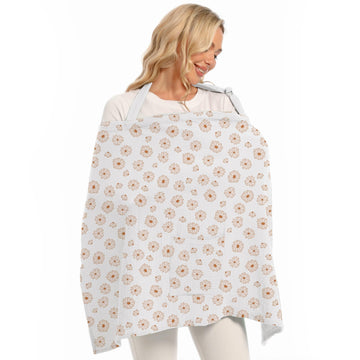 Wimst Muslin Nursing Cover Breastfeeding For Women, Soft And Breathable Breastfeeding Cover With Rigid Hoop For Nursing Apron (F