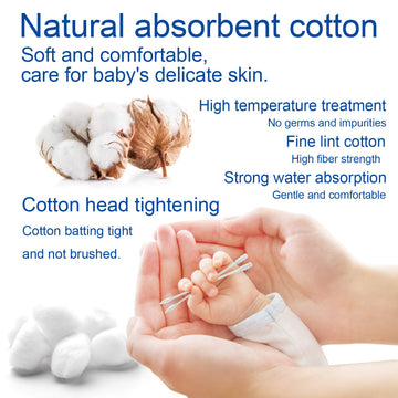 Baby Cotton Swabs, Paper Sticks Cotton Buds For Baby Ear Nose Clean-200Pcs(Spiral And Pointed)