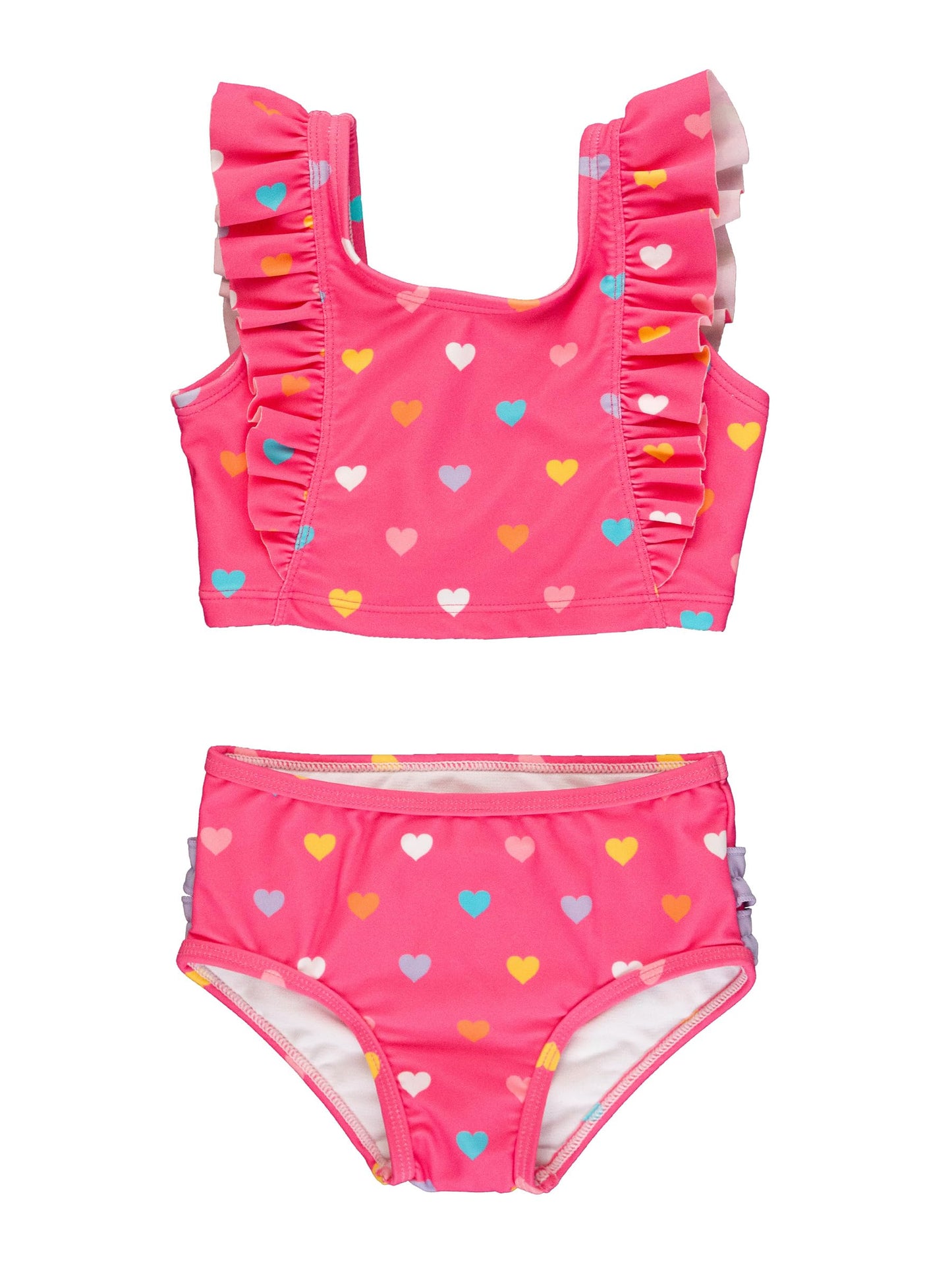 Rufflebutts Upf50+ Colorful Hearts Waterfall Tankini - 7