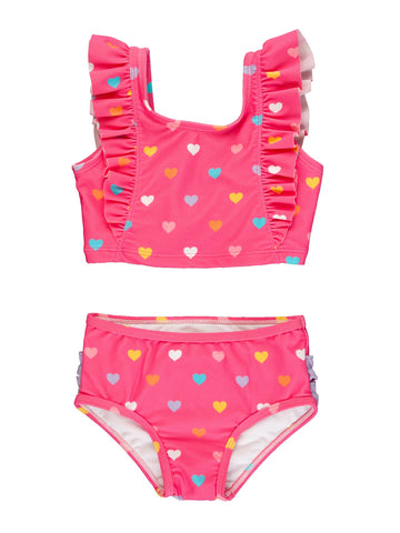 Rufflebutts Upf50+ Colorful Hearts Waterfall Tankini - 7