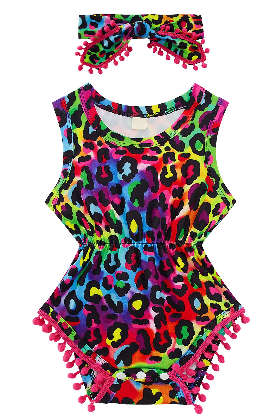Ahegao Infant Girls Leopard Rompers For Toddlers Cute Rose Red Polka Dots Bodysu WBBAPB095P6XKL1