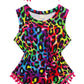 Ahegao Infant Girls Leopard Rompers For Toddlers Cute Rose Red Polka Dots Bodysuits Crewneck Buttons Snap Design Jumpsuits With