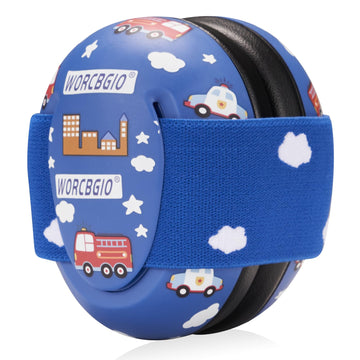 Worcbgio Infant Ear Protection Noise Cancelling Baby Ear Muffs, Toddler Hearing Protection With Adjustable Elastic Headband,Fire