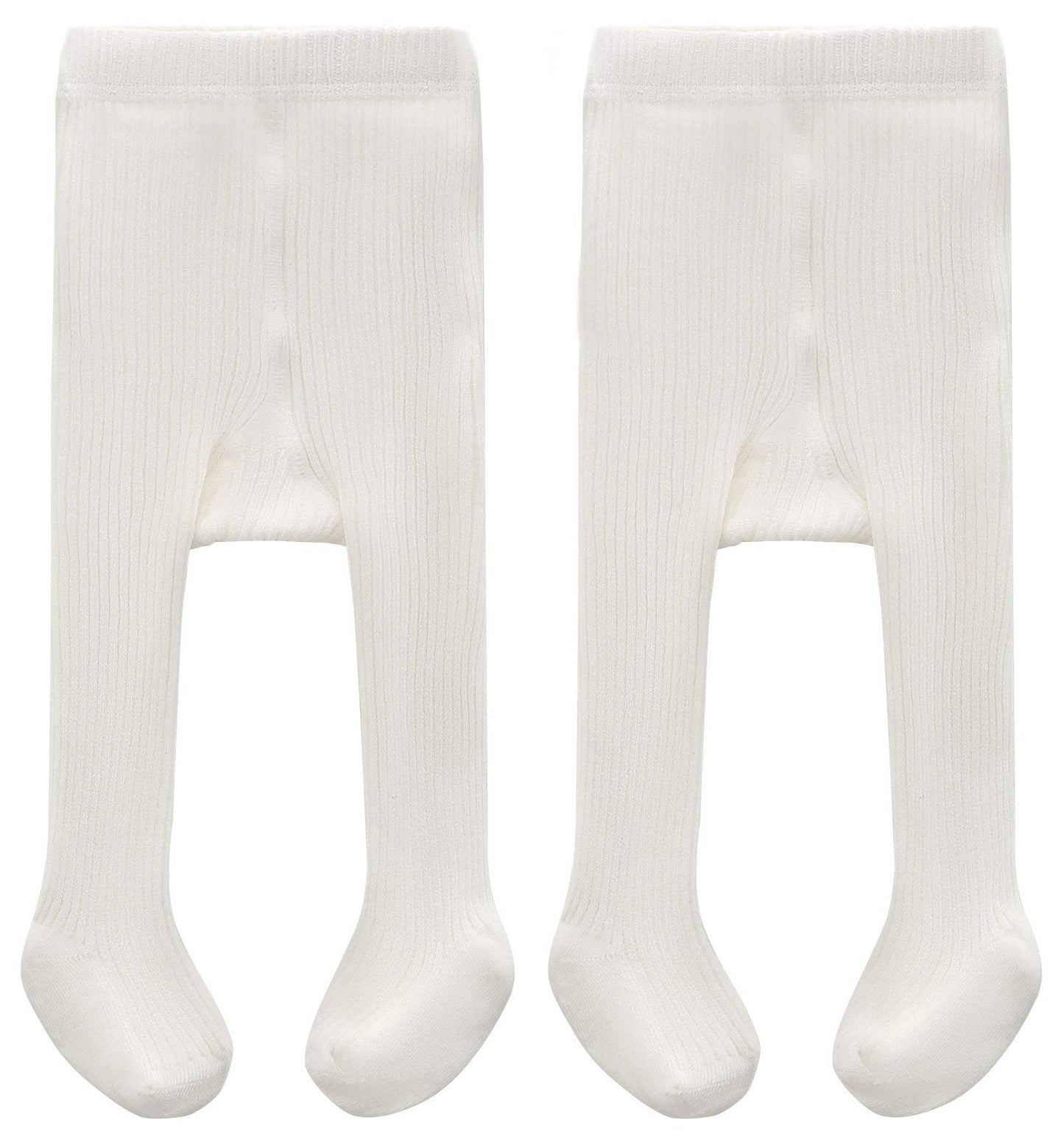 Cecorc Baby Tights - Thick Toddlers Girl Leggings-Seamless Cable Knit Cotton Stockings - Infants Pantyhose,2 Pack, 0-6 Months, W