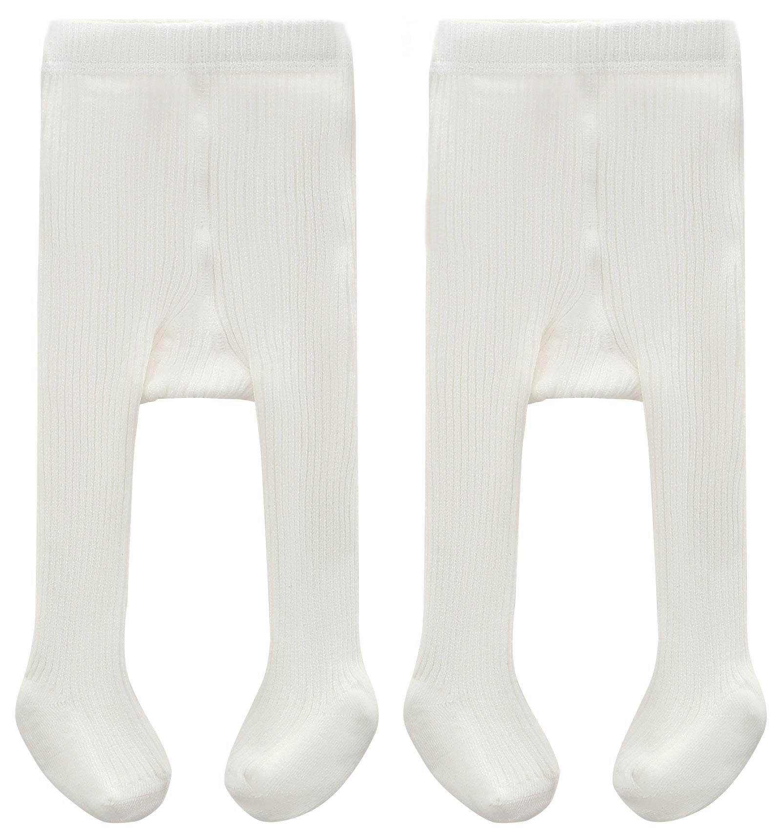 Cecorc Baby Tights - Thick Toddlers Girl Leggings-Seamless Cable Knit Cotton Stockings - Infants Pantyhose,2 Pack, 0-6 Months, W