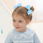 3 Inch Satin Bow For Little Girls - 2 Pcs (Sky Blue)