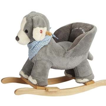 Rocking Horse Puppy, Baby Animal Rocker, Rocking Horse with Seat, Ride on Horse, Plush Rocking Horse with Sweet Music, Wooden Ro