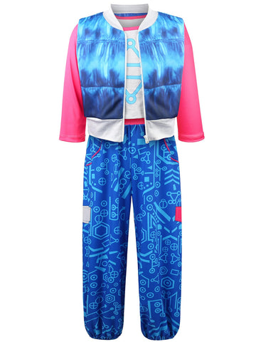 Addison Zombies 4 Costume Girls Kids Halloween Cosplay Outfits Includes Vest T-Shirt and Pants 5-6Y 120