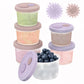 Btrfe Reusable Silicone Baby Food Containers With Date-Tracking Lids | 6-Pack Shatterproof, Freezer & Dishwasher Safe | 3 Sizes