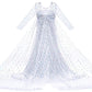Luxury White Princess Dress Costumes With Shining Long Cape Girls Birthday Party 3T 4T