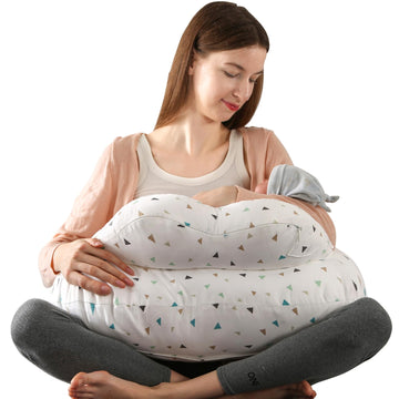 Battop Nursing Pillow For Breastfeeding,Plus Size Breastfeeding Pillow For More Support For Mom Baby,With Removable Cover Adjust