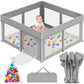 Foldable Playpen for Babies and Toddlers, 50  50 Portable Playard with Carry Bag & 50 Ocean Balls, Indoor & Outdoor Baby Fence w