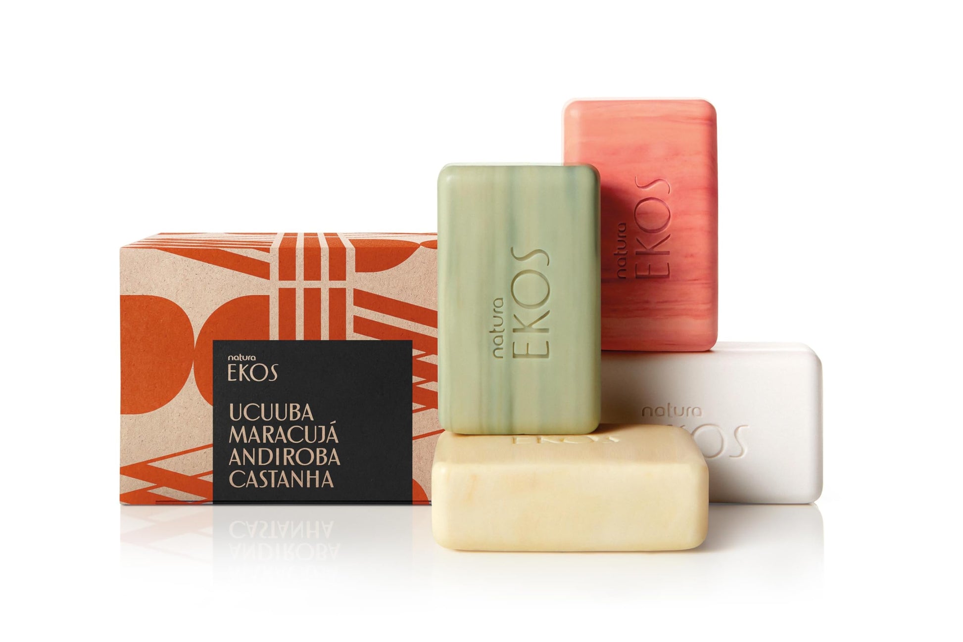 Natura - Ekos Ucuuba, Castanha, Andiroba, Maracuj   Bar Soap Set (4 Pack) - 1 Exfoliating Bar, 3 Other Bars - Vegetable Oils - V