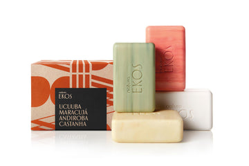 Natura - Ekos Ucuuba, Castanha, Andiroba, Maracuj   Bar Soap Set (4 Pack) - 1 Exfoliating Bar, 3 Other Bars - Vegetable Oils - V