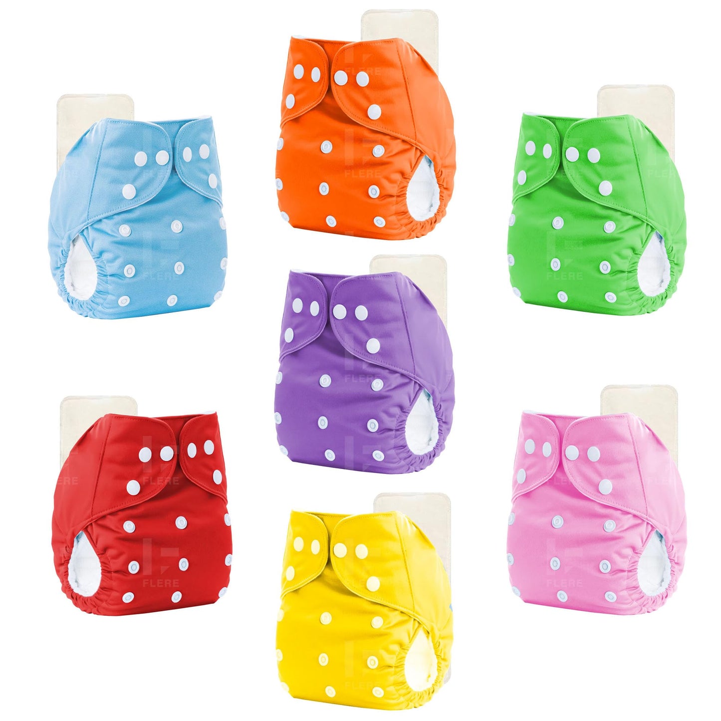 Flere Reusable Baby Cotton Cloth Diapers  Adjustable & Washable With Insert Pads For 03 Years | Soft, Waterproof & EcoFriendl