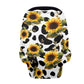 LedBack Sunflowers Cow Print Car Seat Cover for Babies, Soft Breastfeeding Cover Outdoor Breathable Baby Carseat Canopy, Easy to