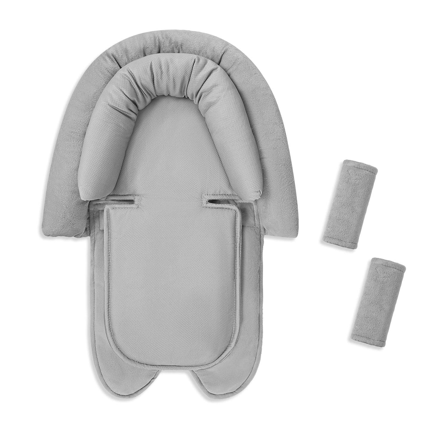 SWESEN Infant Car Seat Insert & Strap Covers, Car Seat Head Support for Baby Girls, 2 in 1 Breathable Air Mesh Car Seat Insert f