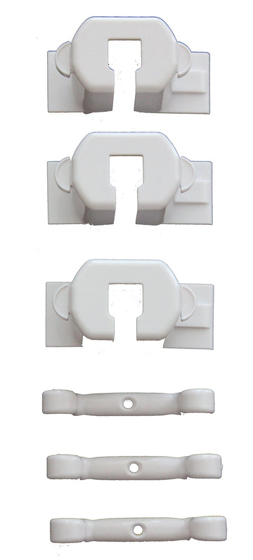 Cardinal Gates 3 Piece Plug Guard And Cord Keeper, White