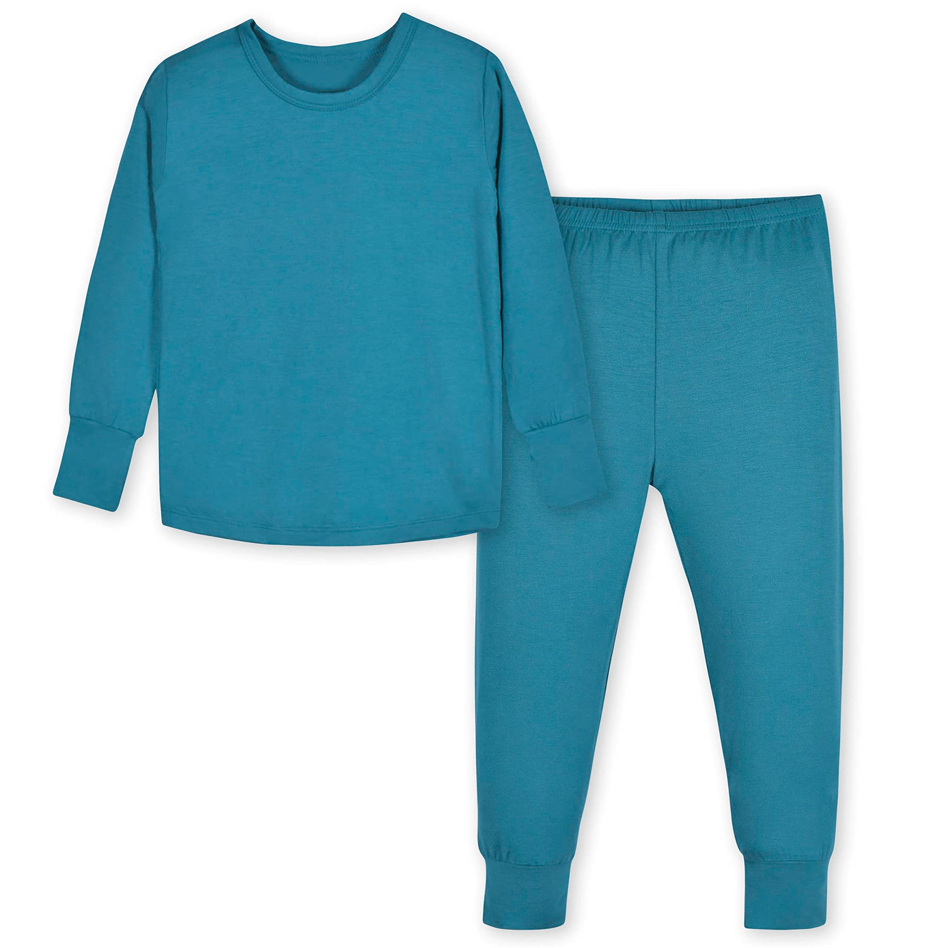 Gerber Unisex Baby Toddler Buttery Soft 2-Piece Snug Fit Pajamas With Viscose Made From Eucalyptus, Teal, 12 Months