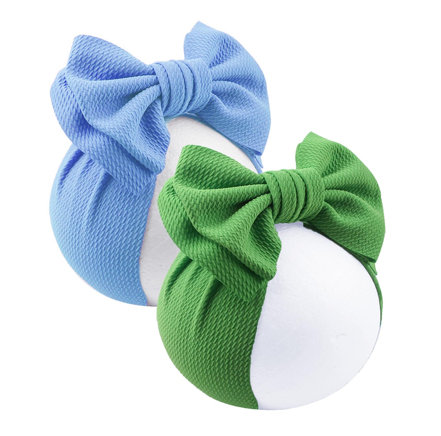 LDDCX Bows for Baby Girls Headband, Newborn Bows Headbands Baby Hair Bows Hairbands Hair Accessories.(FD104-Green Blue)