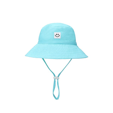 Baby Sun Hat Smile Face Toddler Upf 50+ Sun Protective Bucket Hat Nice Beach Hat For Baby Girl Boy Adjustable Cap Aqua
