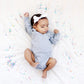 Baby Side Snap Bodysuit Set, Long Sleeve Cotton Boy Girl Kimono Onesie, 4 Pack, Gray, 0-3 Months
