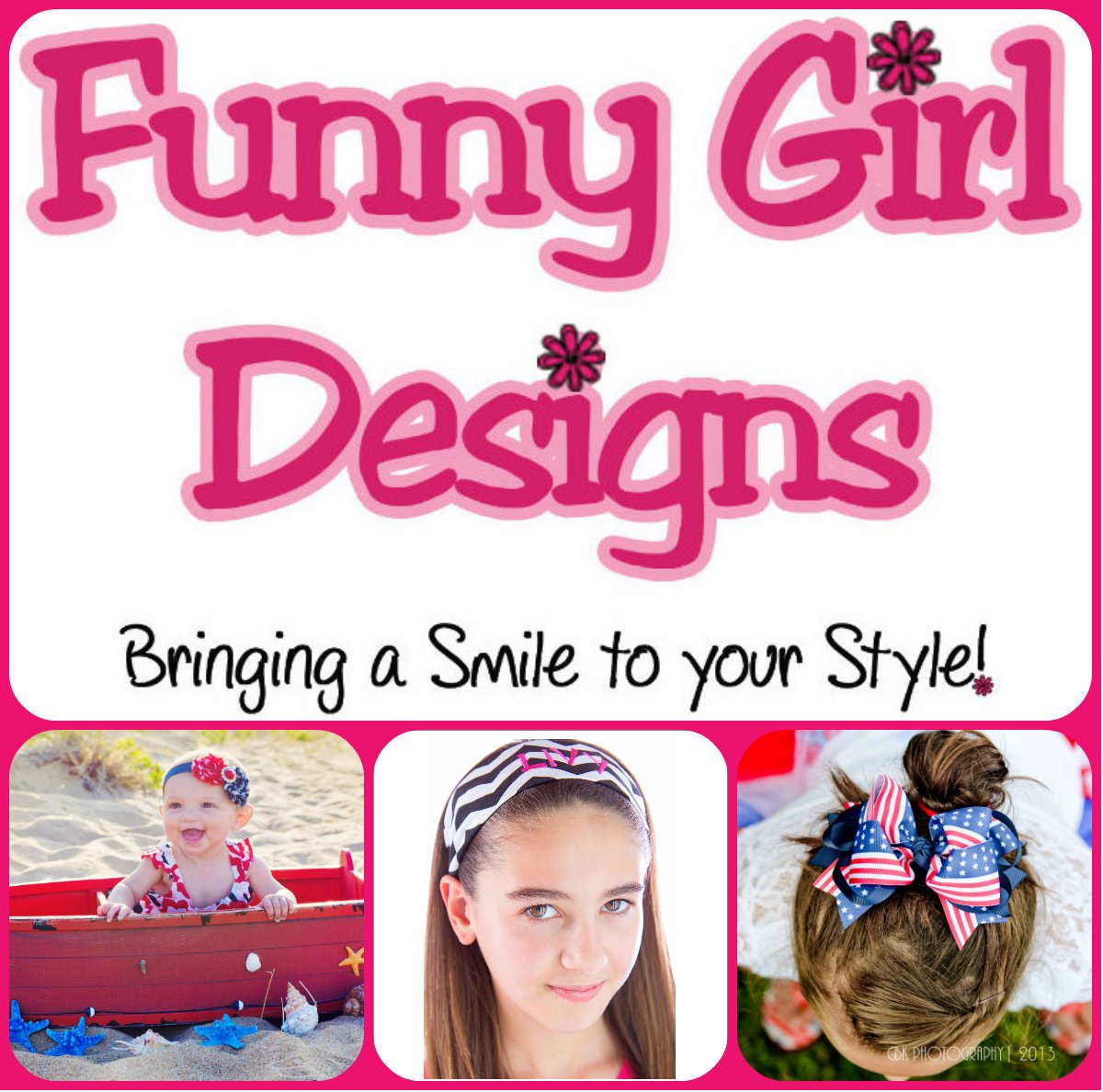 Funny Girl Designs Purple Glitter Headband With Pink Daisy Flower For Preschoolers And Little Girls