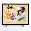 Best Dad Ever Handprint Picture Frame For Dads - Fathers Day Gift From Daughter, Son - Fathers Day Handprint Craft - New Father