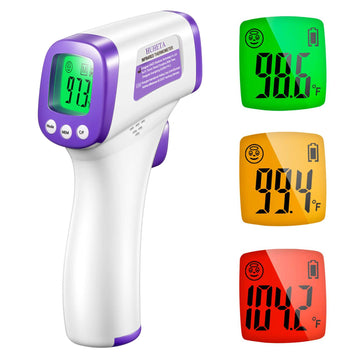 Huheta Infrared Thermometer For Adults, Non Contact Forehead Thermometer With Fever Alarm, Accurate Reading And Memory Function,