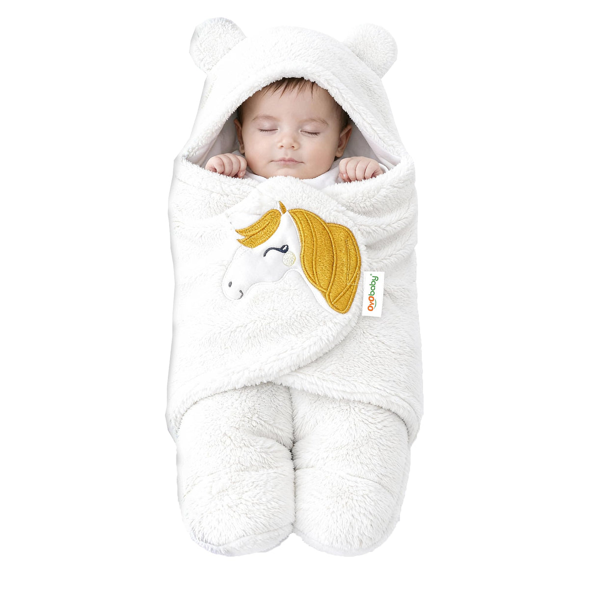 Oyo Baby Ultra Soft & Breathable Fabric | Wearable Hooded Swaddle Blanket For Newborns | Sleeping Bag Style Wrap | Keeps Baby Wa