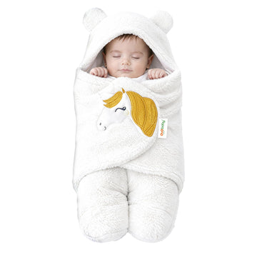 Oyo Baby Ultra Soft & Breathable Fabric | Wearable Hooded Swaddle Blanket For Newborns | Sleeping Bag Style Wrap | Keeps Baby Wa