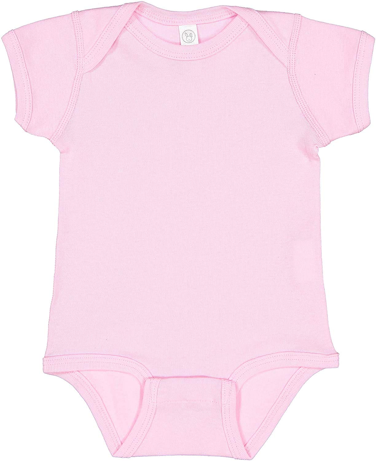 Rabbit Skins Baby Soft Short-Sleeve Bodysuit (4400) Pink, 18 Months