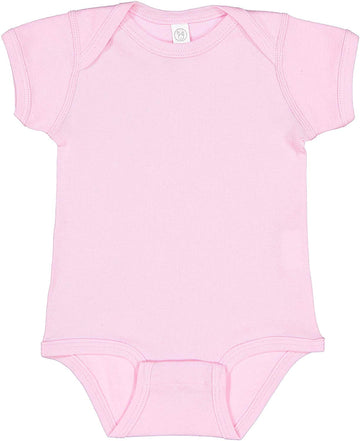 Rabbit Skins Baby Soft Short-Sleeve Bodysuit (4400) Pink, 18 Months